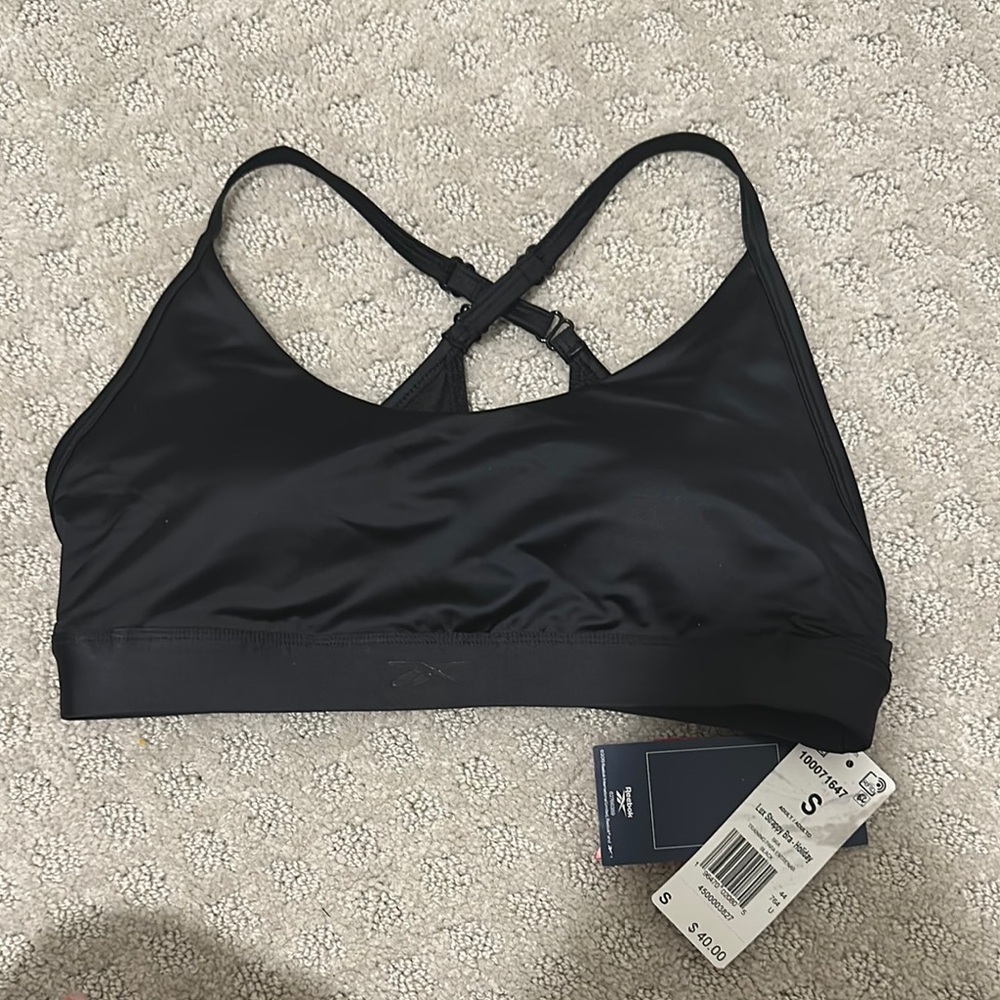 Reebok Black Sports Bra with Crisscross Straps
